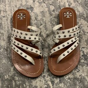 Tory Burch White Studded Women's Sandals